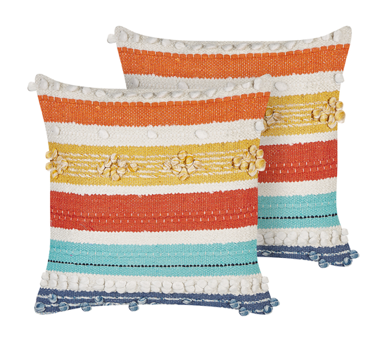 Lot De 2 Coussins Multicolore Dicliptera 45 X 45 Cm