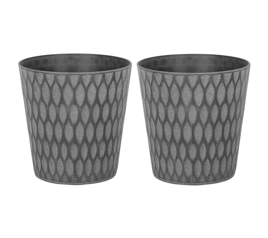 Lot De 2 Cache-pots Gris D 36 Cm Lavrio