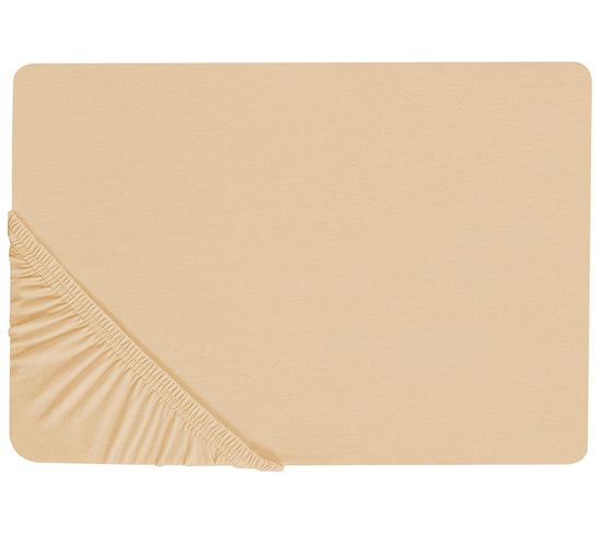 Drap-housse En Coton 140 X 200 Cm Beige Sable Janbu