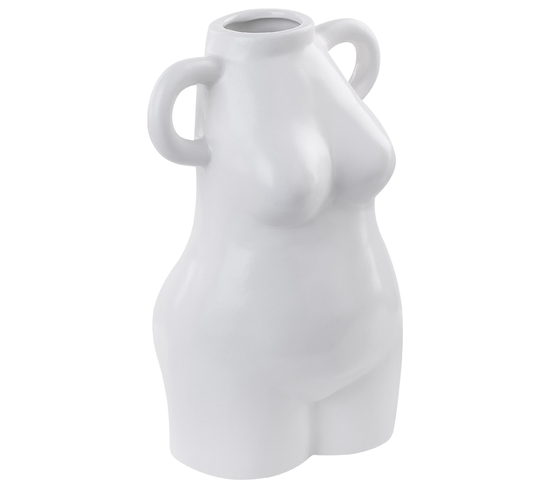 Porcelaine Vase à Fleurs 25 Cm Blanc Aigio