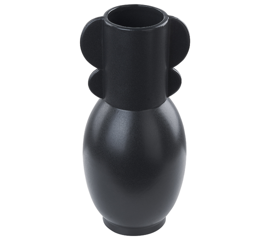 Porcelaine Vase à Fleurs 29 Cm Noir Mytilene