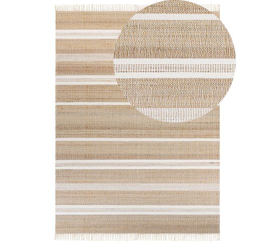 Tapis En Jute Beige Et Blanc 160 X 230 Cm Talpur