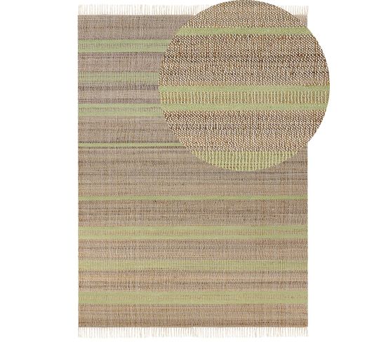 Tapis En Jute Beige Et Vert Clair 160 X 230 Cm Talpur