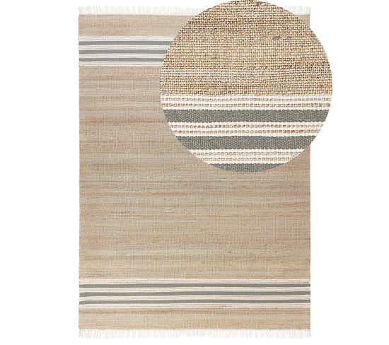 Tapis En Jute 160 X 230 Cm Beige Et Gris Mirza