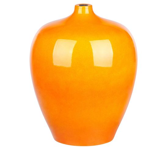 Terre Cuite Vase à Fleurs 37 Cm Orange Terrasa