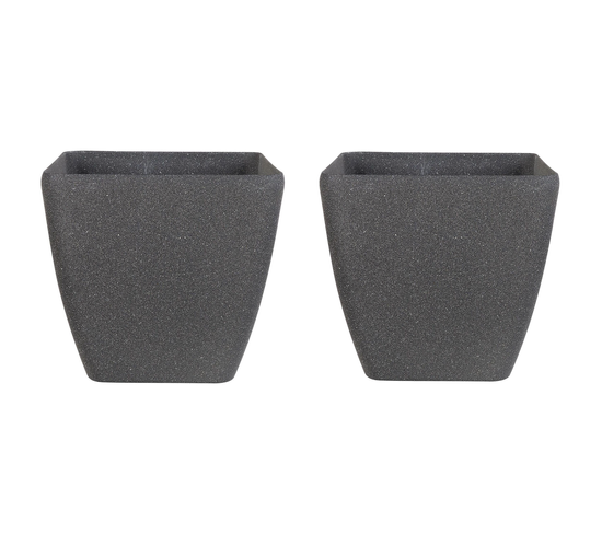 Lot De 2 Cache-pots Gris 34 X 34 X 34 Cm Zeli