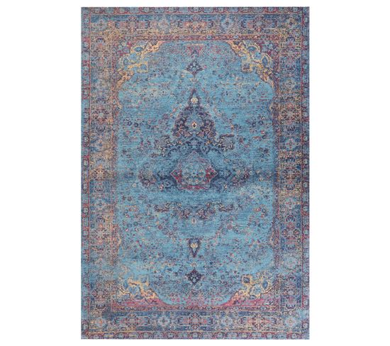 Tapis En Coton Bleu 160 X 230 Cm Kansu