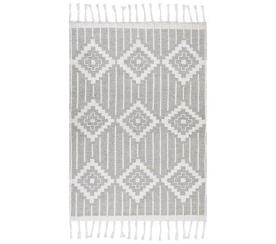 Tapis D'extérieur Gris Et Blanc 160 X 230 Cm Tabiat