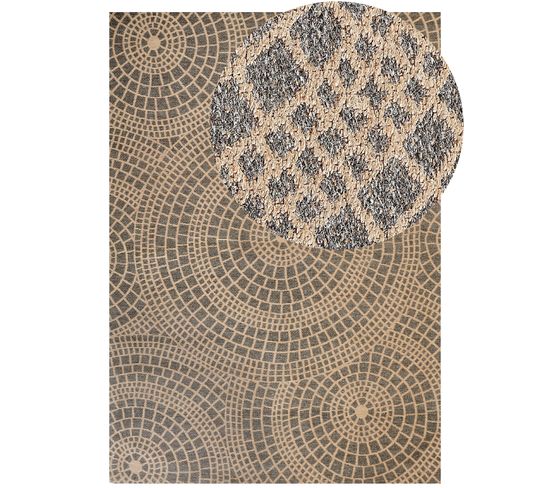 Tapis En Jute Beige Et Gris 160 X 230 Cm Ariba