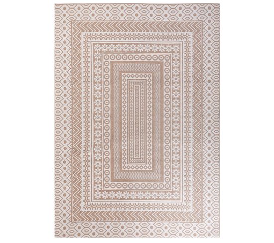 Tapis En Jute Beige Et Blanc 160 X 230 Cm Baglar