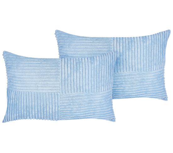 Lot De 2 Coussins Bleu Millet 47 X 27 Cm