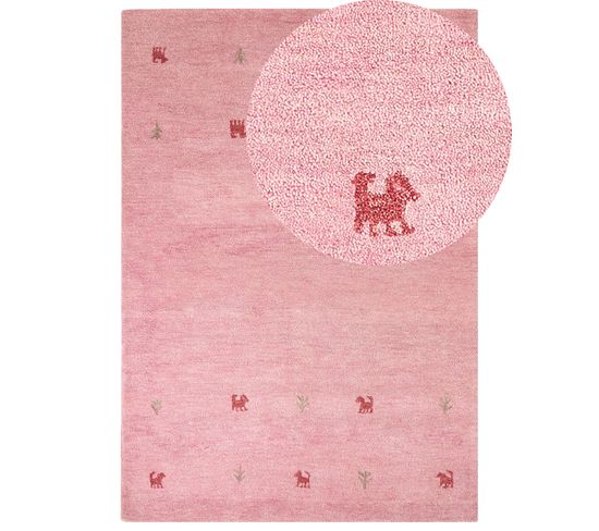 Tapis Gabbeh En Laine 160 X 230 Cm Rose Yulafi