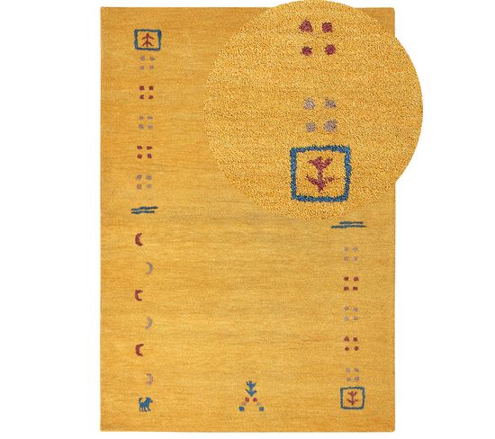 Tapis Gabbeh En Laine 160 X 230 Cm Jaune Akalan