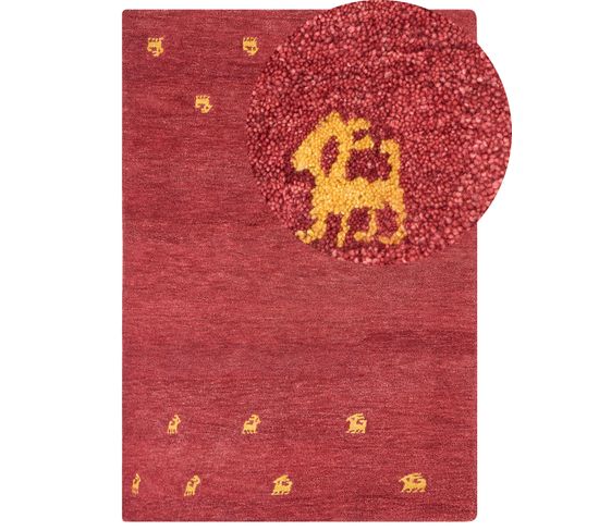 Tapis Gabbeh En Laine 160 X 230 Cm Rouge Yarali