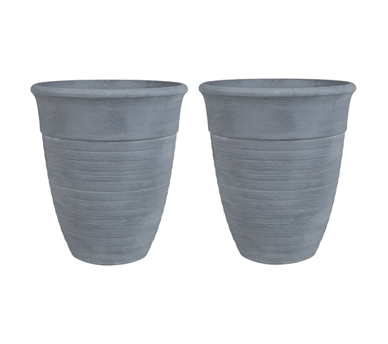 Lot De 2 Pot De Fleurs D 43 Cm Gris Katalima