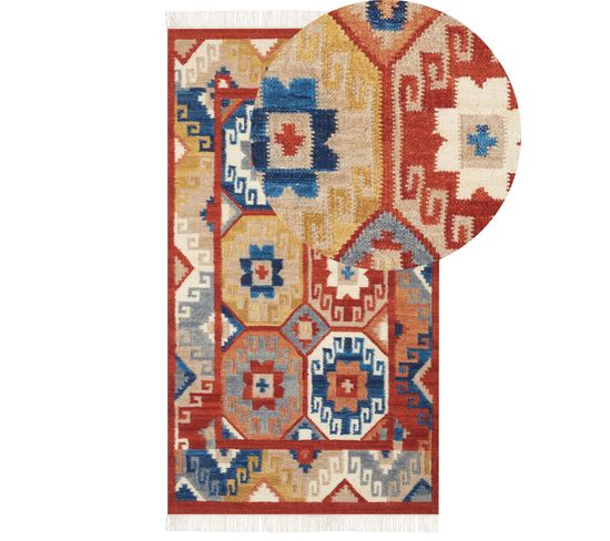 Tapis Kilim En Laine Multicolore 80 X 150 Cm Lusarat