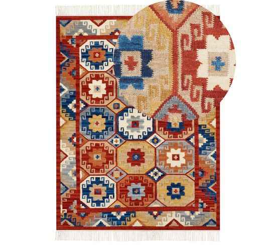 Tapis Kilim En Laine Multicolore 160 X 230 Cm Lusarat