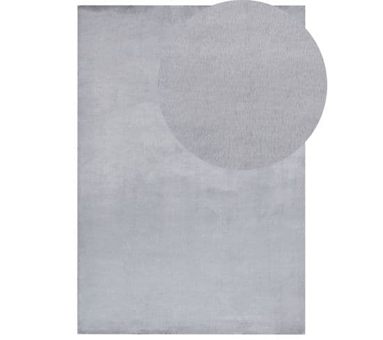 Tapis En Fausse Fourrure De Lapin Gris 160 X 230 Cm Mirpur