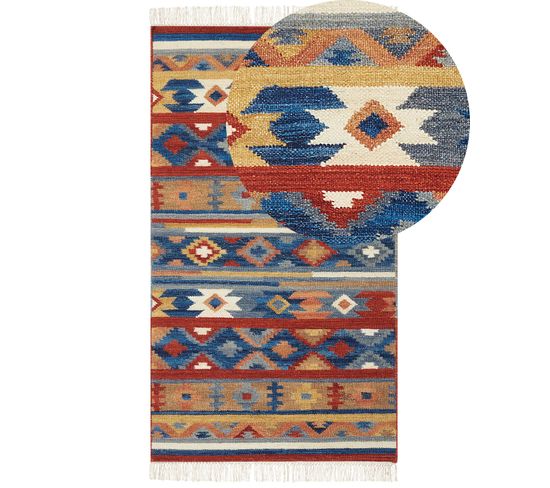 Tapis Kilim En Laine Multicolore 80 X 150 Cm Norakert