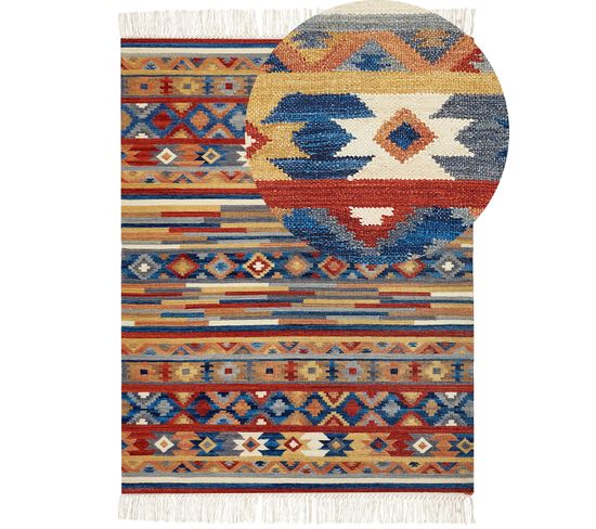 Tapis Kilim En Laine Multicolore 160 X 230 Cm Norakert