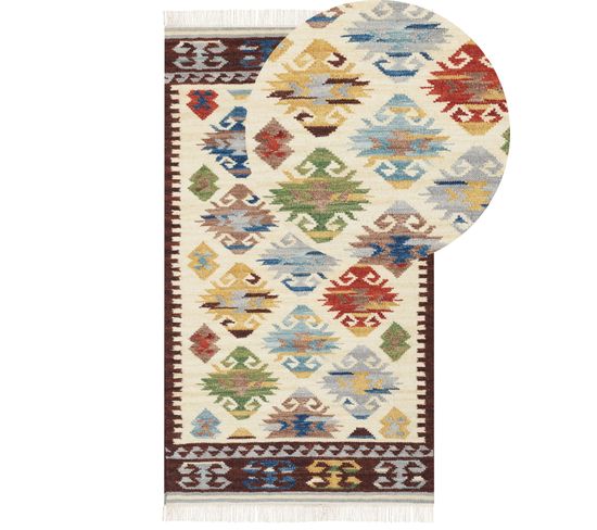 Tapis Kilim En Laine Multicolore 80 X 150 Cm Aknalich