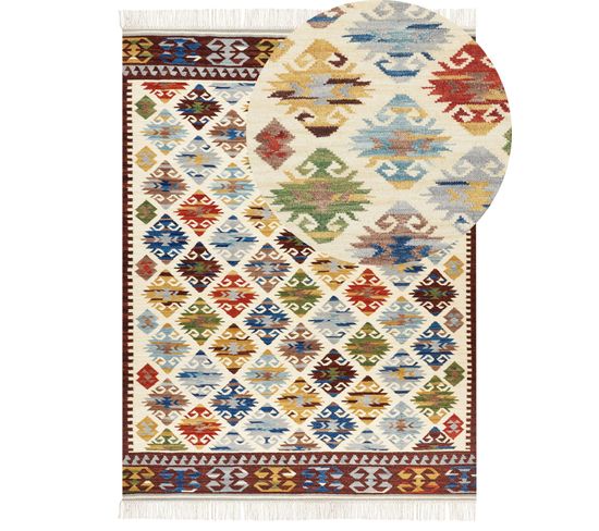 Tapis Kilim En Laine Multicolore 160 X 230 Cm Aknalich