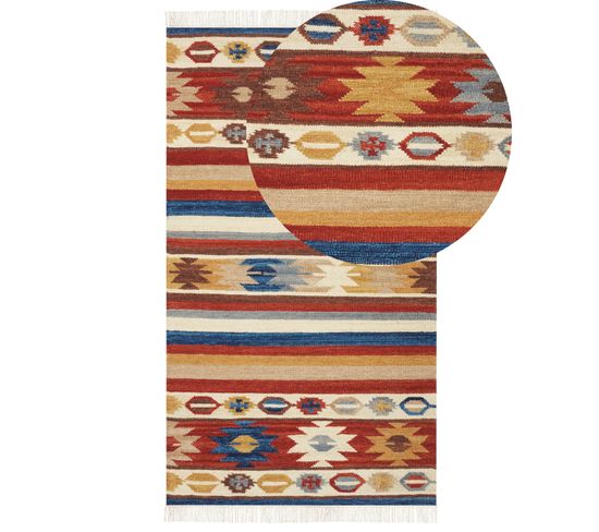 Tapis Kilim En Laine Multicolore 80 X 150 Cm Jrarat