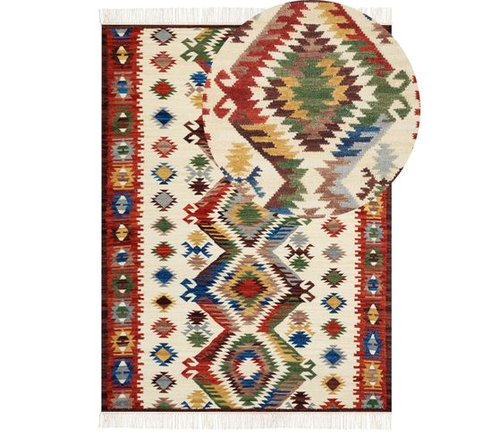 Tapis Kilim En Laine Multicolore 160 X 230 Cm Arevik