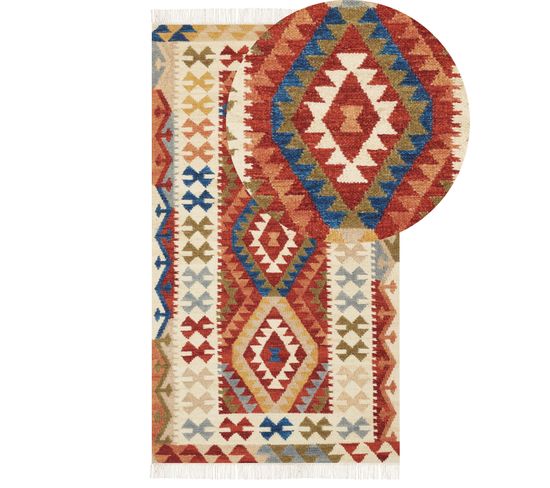 Tapis Kilim En Laine Multicolore 80 X 150 Cm Oshakan