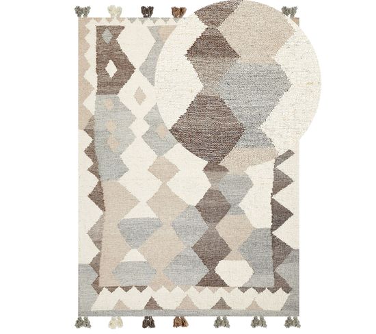 Tapis Kilim En Laine 160 X 230 Cm Multicolore Aralez