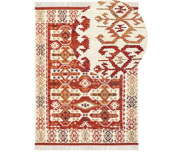 Tapis Kilim En Laine Multicolore 160 X 230 Cm Voskevaz