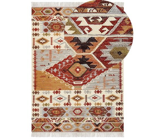 Tapis Kilim En Laine Multicolore 160 X 230 Cm Proshyan