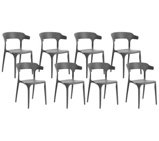 Lot De 8 Chaises De Salle à Manger Gris Foncé Gubbio