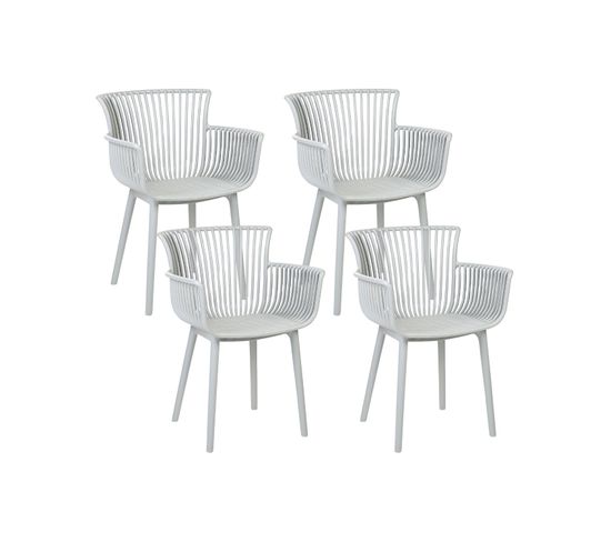 Lot De 4 Chaises De Jardin Gris Clair Pesaro