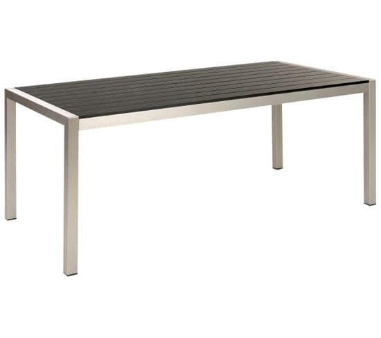 Table De Jardin 180 X 90 Cm Matériaux Synthétiques Noir/argenté Vernio
