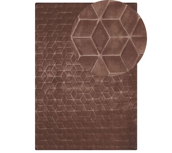 Tapis En Fausse Fourrure De Lapin 160 X 230 Cm Marron Thatta