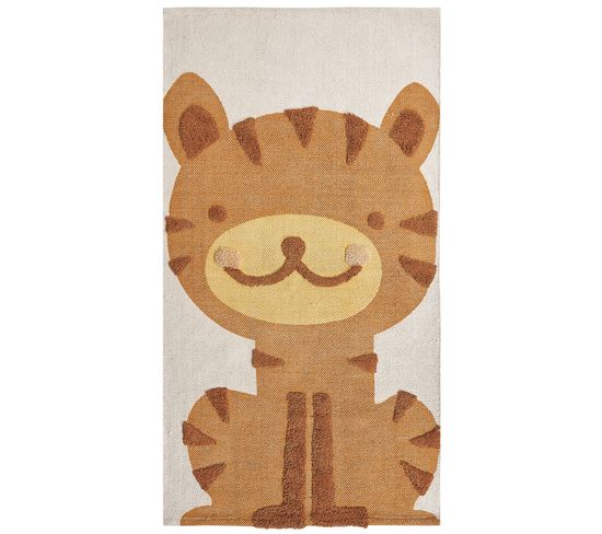 Tapis En Coton à Motif De Tigre Multicolore 80 X 150 Cm Sigli