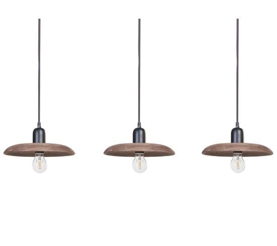 Lampe Suspendue En Bois De Manguier Foncé Manjeera