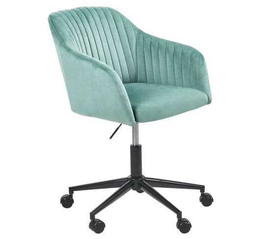 Chaise De Bureau Velours Vert Menthe Venice