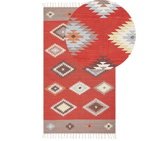 Tapis Kilim En Coton 80 X 150 Cm Multicolore Lorut