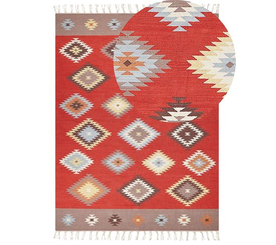 Tapis Kilim En Coton 160 X 230 Cm Multicolore Lorut