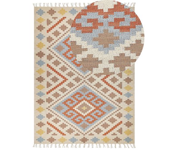 Tapis Kilim En Coton 160 X 230 Cm Multicolore Atan