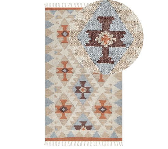 Tapis Kilim En Coton 80 X 150 Cm Multicolore Dilijan