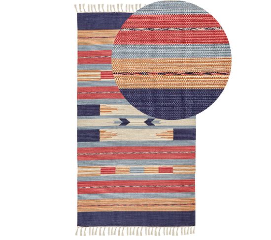 Tapis Kilim En Coton 80 X 150 Cm Multicolore Gandzak