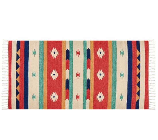 Tapis Kilim En Coton 80 X 150 Cm Multicolore Margara