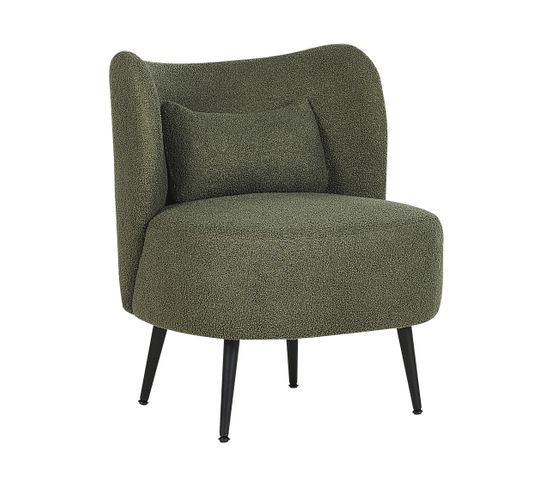 Bouclé Fauteuil Vert Foncé Otsby