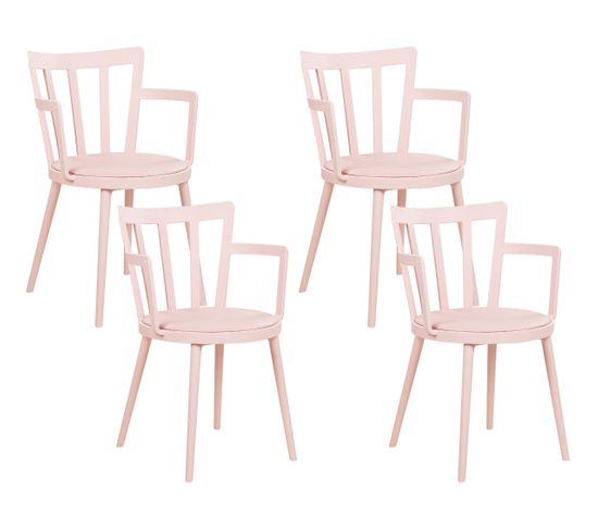 Chaise De Salle à Manger Set De 4 Rose Pastel Morill