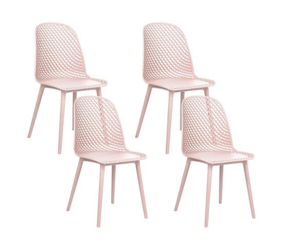 Chaise De Salle à Manger Set De 4 Rose Pastel Emory