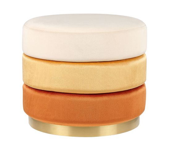 Pouf En Velours Orange Louin