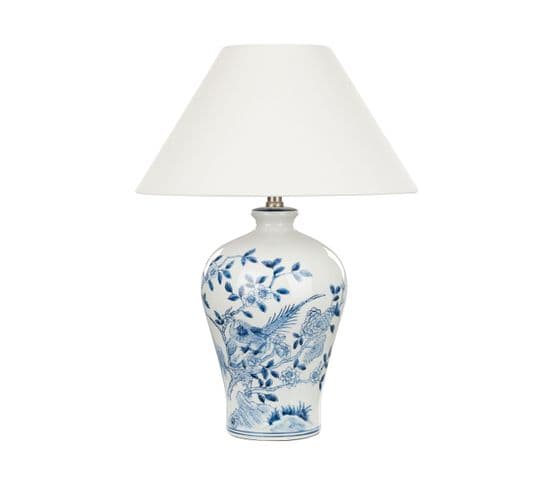 Lampe à Poser Blanc Et Bleu Magros